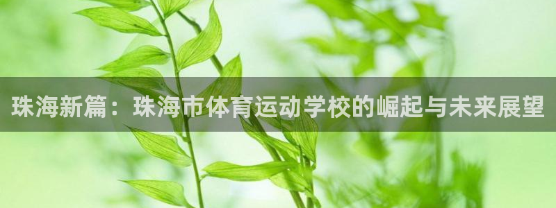 必发官网下载平台APP：珠海新篇：珠海市体育运动学校的崛起与